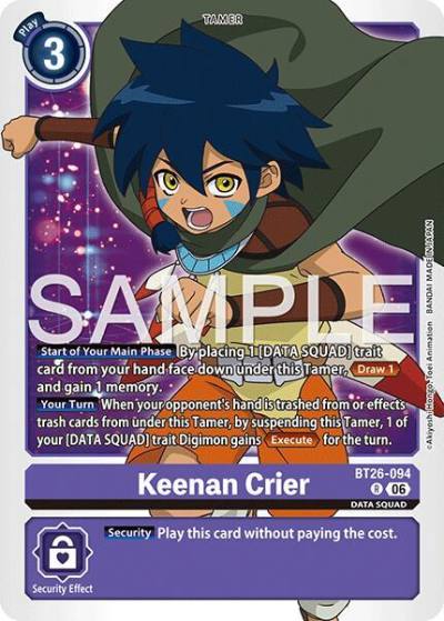 Keenan Crier BT26-094 R Timeless Bonds Digimon card