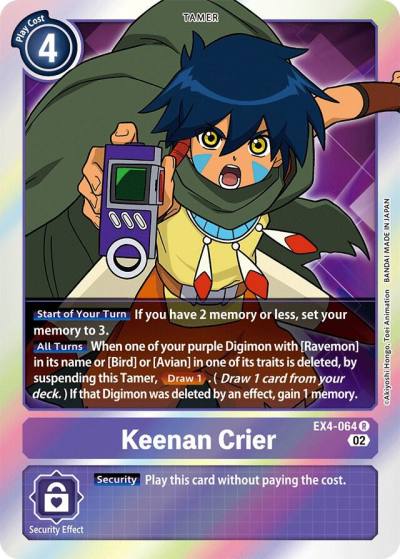 Keenan Crier EX4-064 R Alternative Being Booster Digimon card