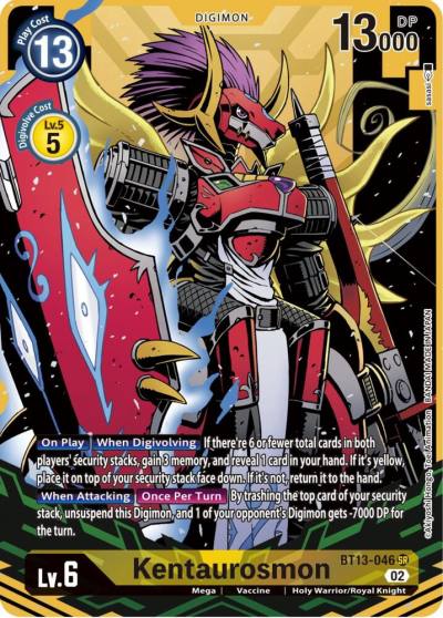 Kentaurosmon Alternate Art BT13-046 SR Versus Royal Knights Digimon card
