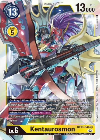 Kentaurosmon BT13-046 SR Versus Royal Knights Digimon card