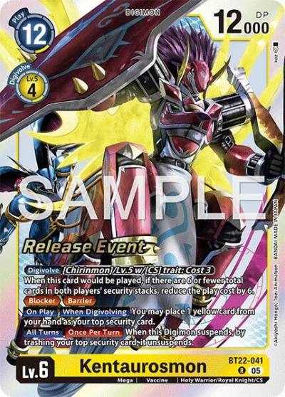 Kentaurosmon BT22-041 R Cyber Eden Release Event Cards Digimon card