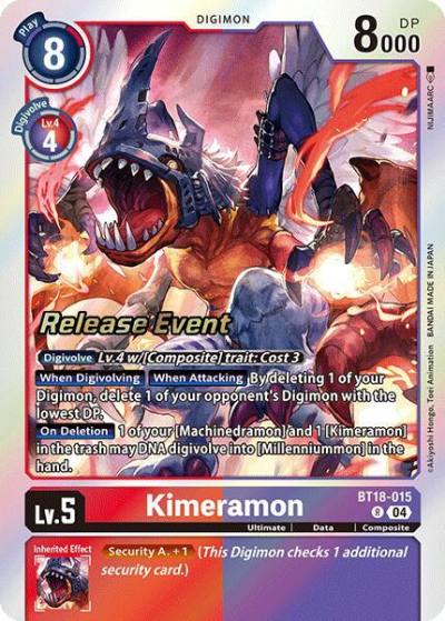Kimeramon BT18-015 R Release Special Booster 2.0 Celebration Event Cards Digimon card