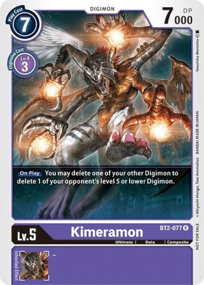 Kimeramon Battle of Omni Pre Release BT2-077 R Release Special Booster 1.0 Digimon card
