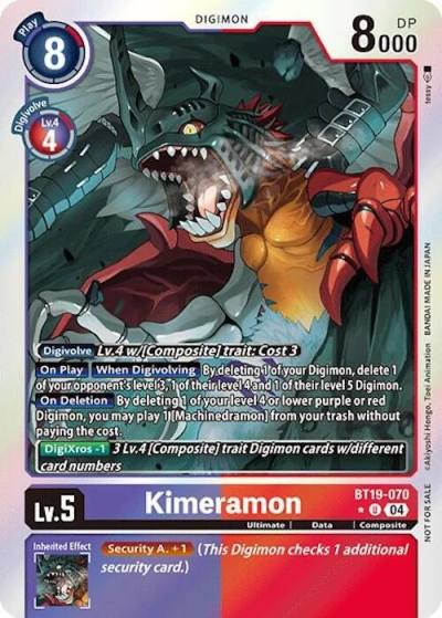 Kimeramon Release Special Booster 20 Box Promotion Pack BT19-070 U Release Special Booster 2.0 Digimon card