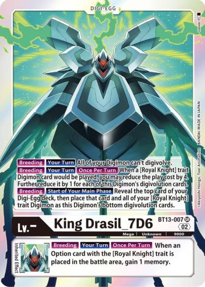 King Drasil_7D6 BT13-007 SR Versus Royal Knights Digimon card