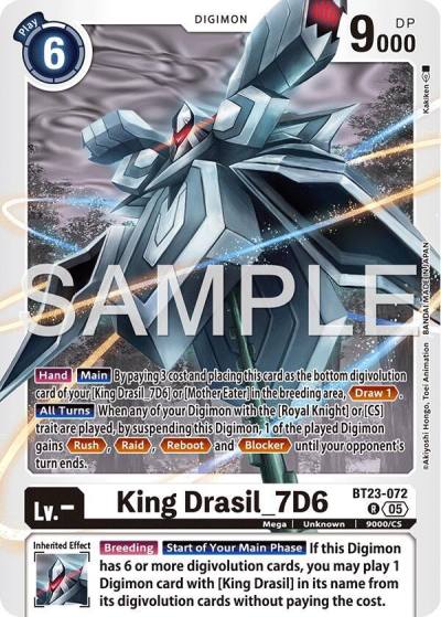 King Drasil_7D6 BT23-072 R Hackers' Slumber Digimon card