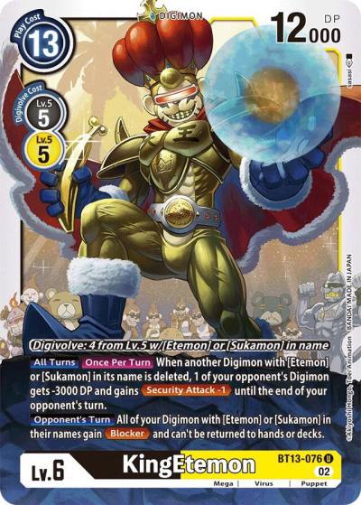 KingEtemon BT13-076 U Versus Royal Knights Digimon card