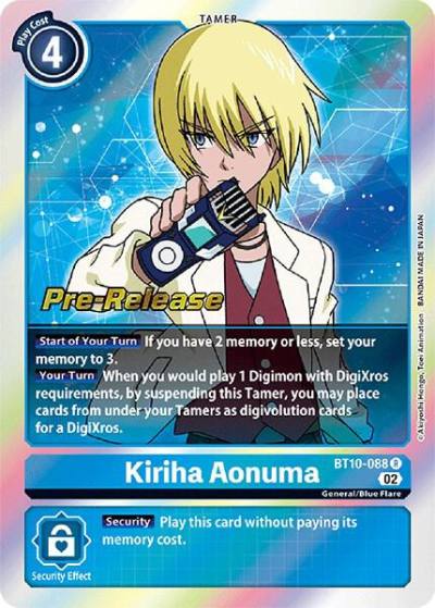 Kiriha Aonuma BT10-088 R Xros Encounter Pre-Release Cards Digimon card