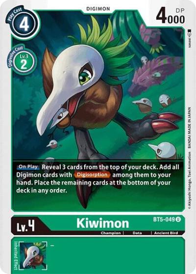 Kiwimon BT5-049 U Battle of Omni Digimon card