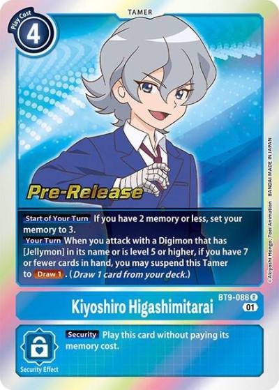 Kiyoshiro Higashimitarai BT9-086 R X Record Pre-Release Cards Digimon card
