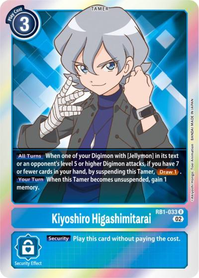 Kiyoshiro Higashimitarai RB1-033 R Resurgence Booster Digimon card