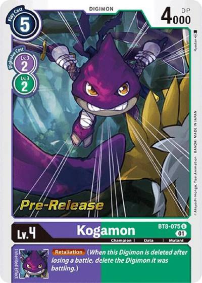 Kogamon BT8-075 U New Awakening Pre-Release Cards Digimon card