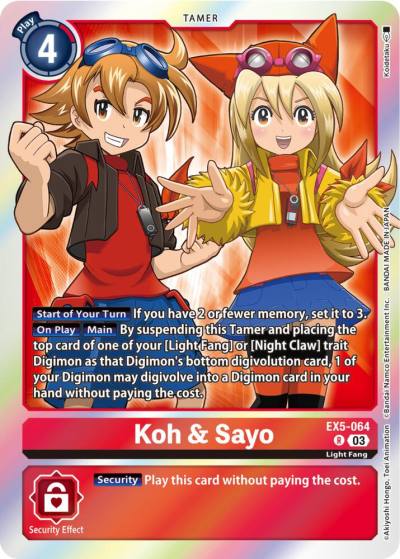 Koh and Sayo EX5-064 R Animal Colosseum Digimon card