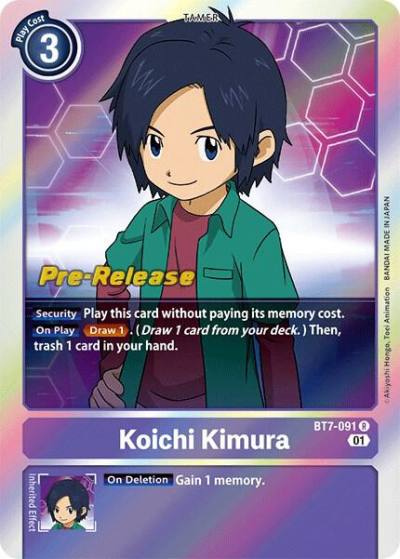Koichi Kimura BT7-091 R Next Adventure Pre-Release Cards Digimon card
