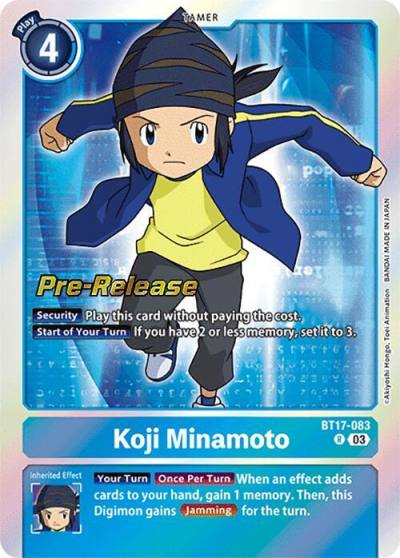 Koji Minamoto BT17-083 R Secret Crisis Pre-Release Cards Digimon card