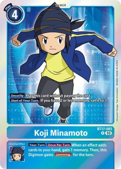 Koji Minamoto BT17-083 R Secret Crisis Digimon card