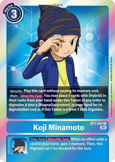 Koji Minamoto BT7-087 R Next Adventure Digimon card
