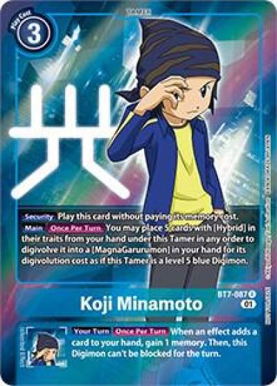 Koji Minamoto Box Topper BT7-087 R Next Adventure Digimon card
