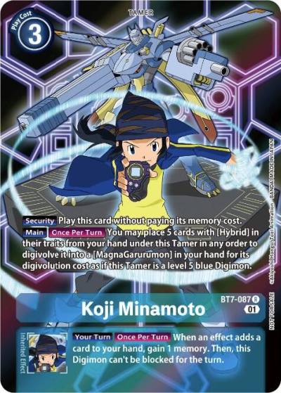 Koji Minamoto D Scanner Alternate Art BT7-087 R Next Adventure Digimon card