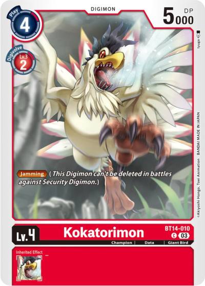 Kokatorimon BT14-010 C Blast Ace Digimon card