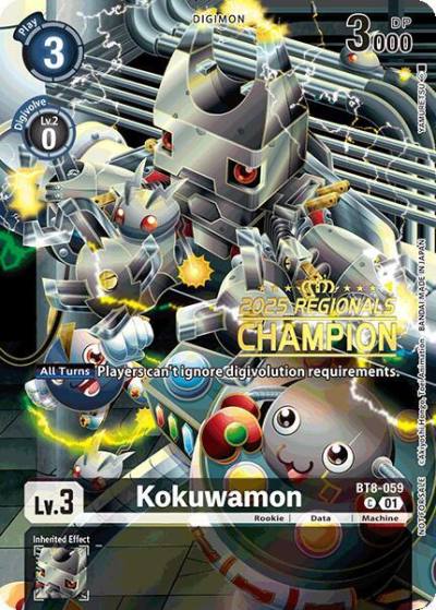 Kokuwamon 2025 Regionals Champion BT8-059 C New Awakening Digimon card