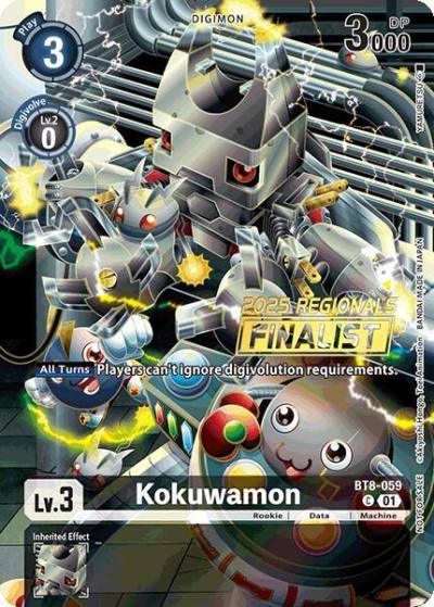 Kokuwamon 2025 Regionals Finalist BT8-059 C New Awakening Digimon card
