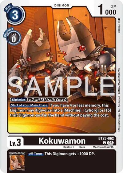 Kokuwamon BT25-062 C Dual Revolution Digimon card