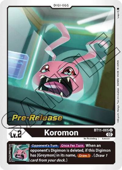 Koromon BT11-005 U Dimensional Phase Pre-Release Cards Digimon card