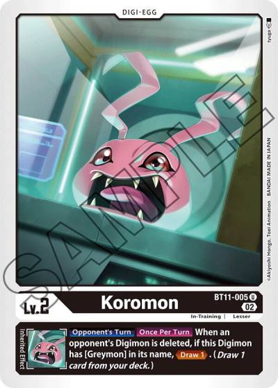Koromon BT11-005 U Dimensional Phase Digimon card