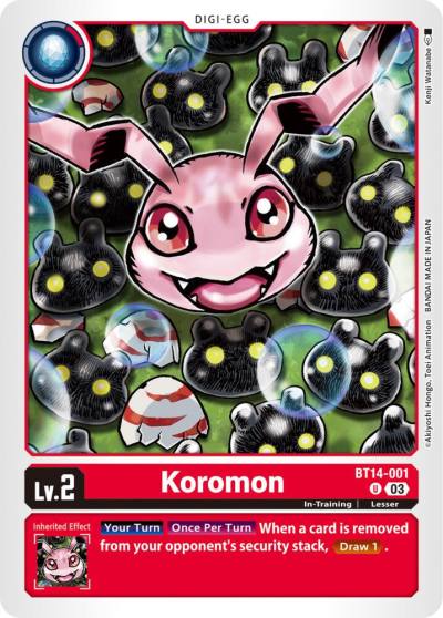 Koromon BT14-001 U Blast Ace Digimon card