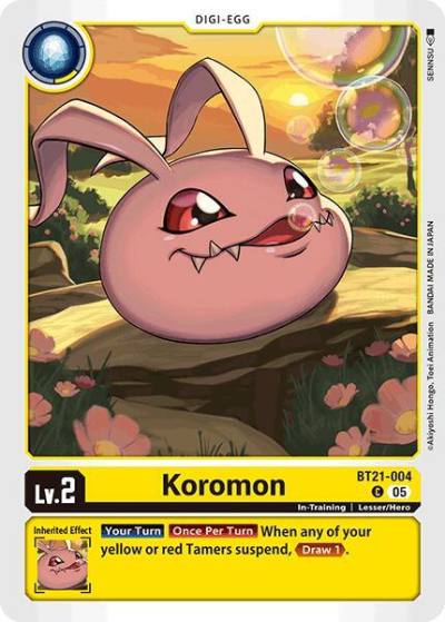 Koromon BT21-004 C World Convergence Digimon card