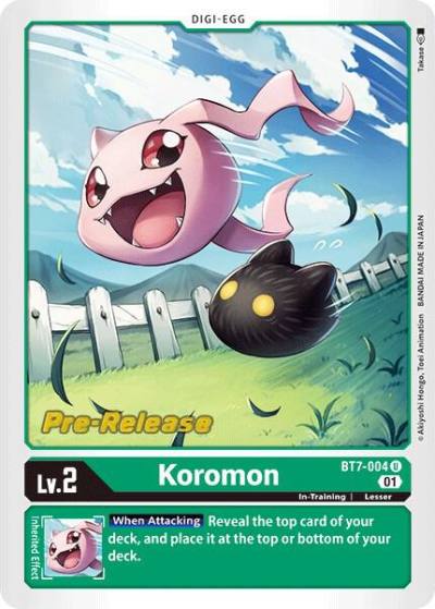 Koromon BT7-004 U Next Adventure Pre-Release Cards Digimon card