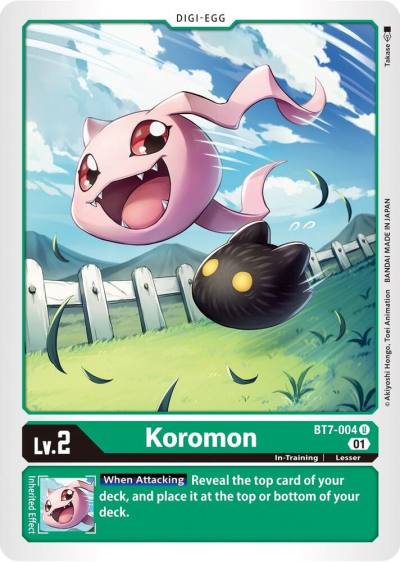 Koromon BT7-004 U Next Adventure Digimon card