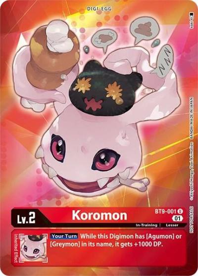 Koromon Box Topper BT9-001 U X Record Digimon card