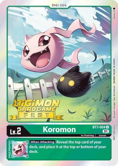 Koromon Digimon Card Game Fest 2022 BT7-004 U Next Adventure Digimon card