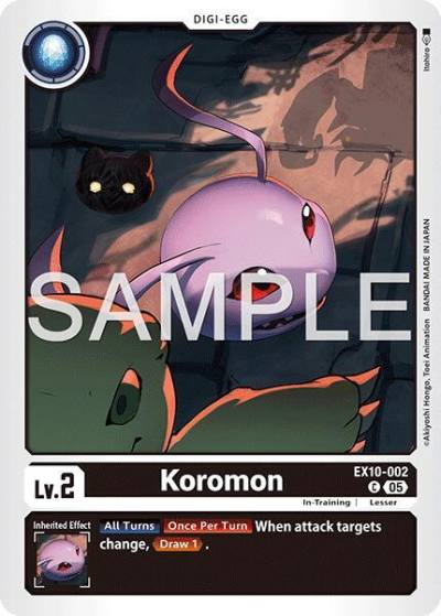 Koromon EX10-002 C Sinister Order Digimon card