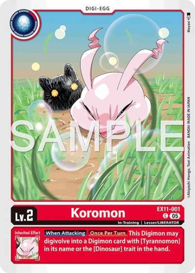 Koromon EX11-001 C Dawn of Liberator Digimon card