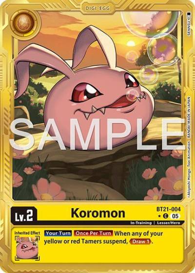 Koromon Gold Border BT21-004 C Advanced Booster Digimon Generation Digimon card