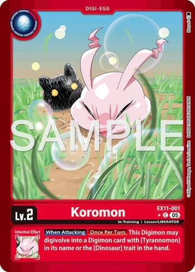 Koromon Limited Foil EX11-001 C Dawn of Liberator Digimon card