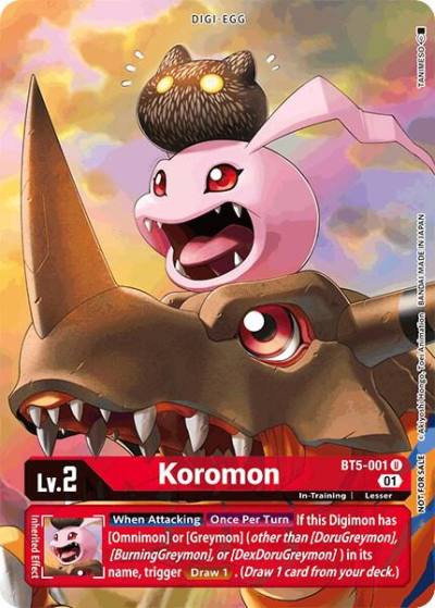 Koromon Premier TO Event June 2021 BT5-001 U Battle of Omni Digimon card