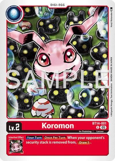 Koromon Reprint BT14-001 U Advanced Booster Digimon Generation Digimon card