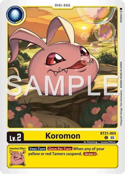 Koromon Reprint BT21-004 C Advanced Booster Digimon Generation Digimon card