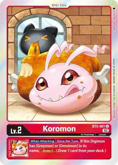 Koromon Resurgence Booster Reprint BT5-001 U Resurgence Booster Digimon card
