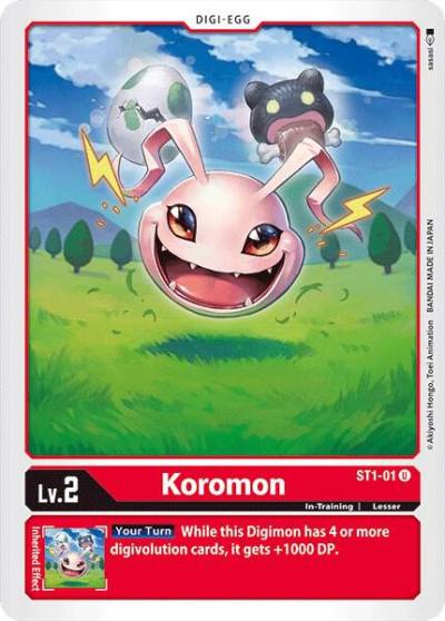 Koromon ST1-01 U Starter Deck 01: Gaia Red Digimon card