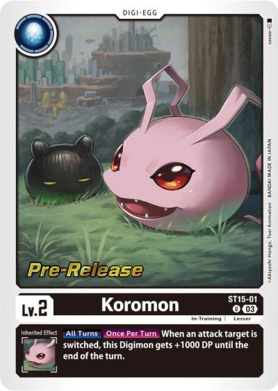Koromon ST15-01 U Starter Deck 15: Dragon of Courage Pre-Release Cards Digimon card