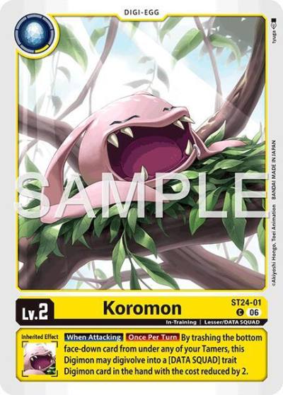 Koromon ST24-01 C Starter Deck 24: Data Squad Digimon card