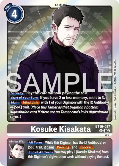 Kosuke Kisakata BT16-087 R Beginning Observer Digimon card