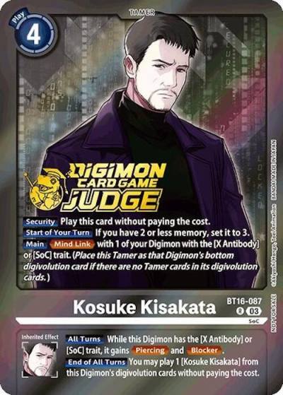 Kosuke Kisakata Judge Pack 6 BT16-087 R Beginning Observer Digimon card