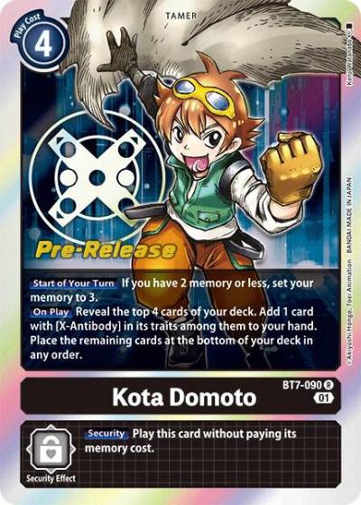 Kota Domoto BT7-090 R Next Adventure Pre-Release Cards Digimon card