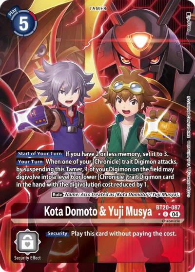 Kota Domoto and Yuji Musya Alternate Art BT20-087 R Release Special Booster 2.5 Digimon card